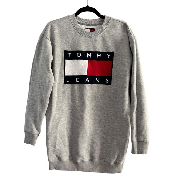 Tommy Hilfiger Dresses & Skirts - Tommy Hilfiger Crewneck Logo Sweater Dress Women’s Size Medium 90s Y2K